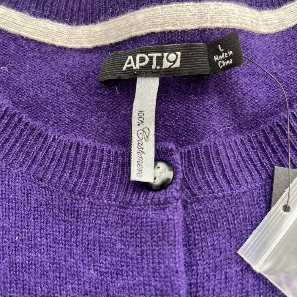 Apt. 9 🆕 100% Cashmere Cardigan Womens Large Button Front Academia Classic Prep - Picture 3 of 8